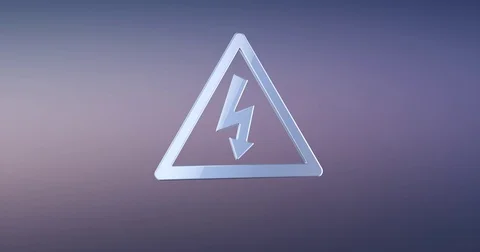 High Voltage Silver 3d Icon Video stock 72009470
