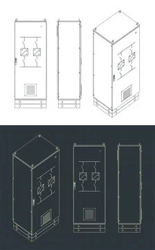 High voltage stabilizer blueprints Stock Illustration