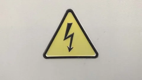 High voltage symbol closeup Stockbeeldmateriaal 248176609