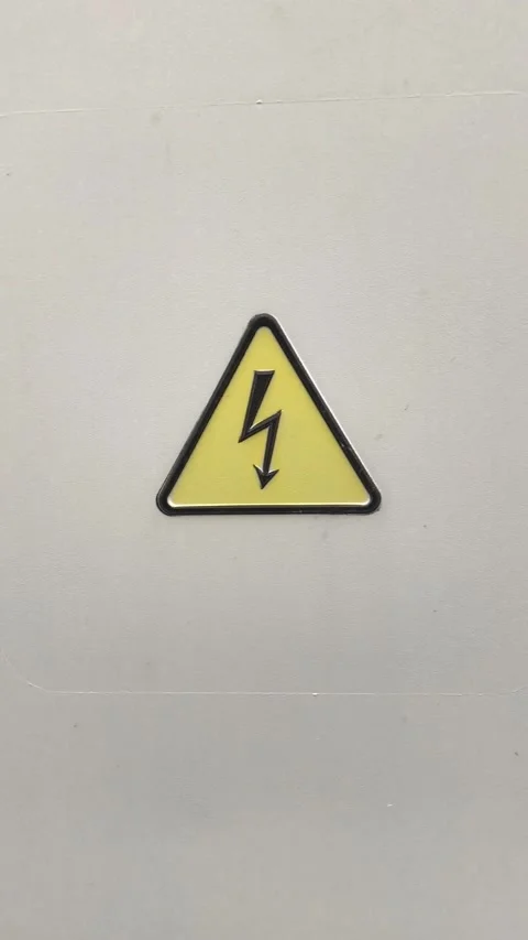 High voltage symbol closeup Stockbeeldmateriaal 248176845