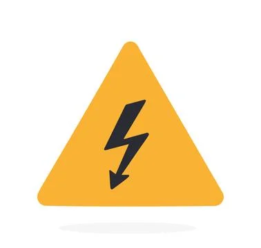 High voltage symbol with electric lightning. Vector illustration Stock Illustration