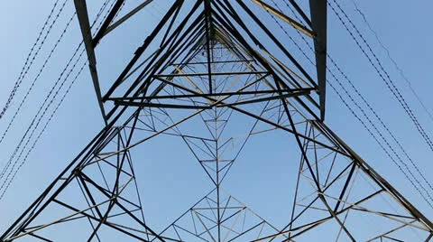 High-voltage tower Stock Footage 25664303