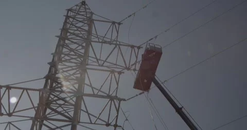 High-voltage tower Stock Footage 229484369