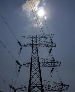 High voltage Tower or electricity tower Stock Photos