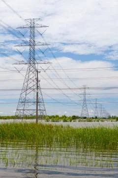 High voltage tower Stock Photos