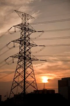 High-voltage tower. Stock Photos