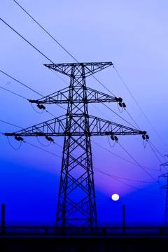High voltage tower Stock Photos