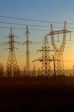 High voltage tower Stock Photos