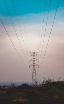 High-voltage tower Stock Photos
