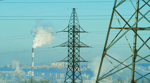 High voltage tower in time lapse motion 스톡 동영상 57727462