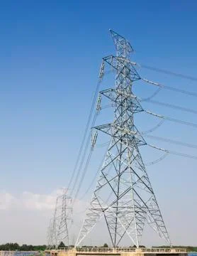 High voltage towers Stock Photos