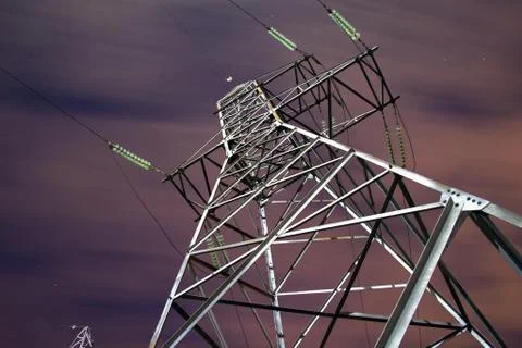High voltage towers Stock Photos