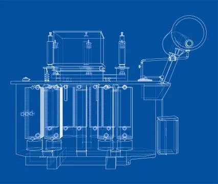 High-voltage transformer concept Stock Illustration