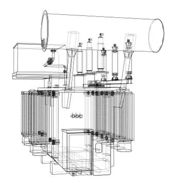 High-voltage transformer concept Illustrazione stock