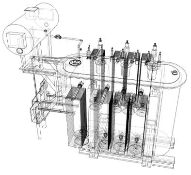 High-voltage transformer concept Illustrazione stock