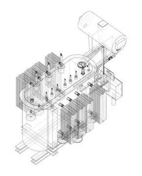 High-voltage transformer Illustrazione stock