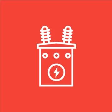 High voltage transformer line icon Stock Illustration