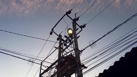 High voltage transformer station Stock Footage 311935569