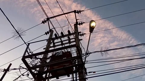 High voltage transformer station Vídeo Stock 311935591