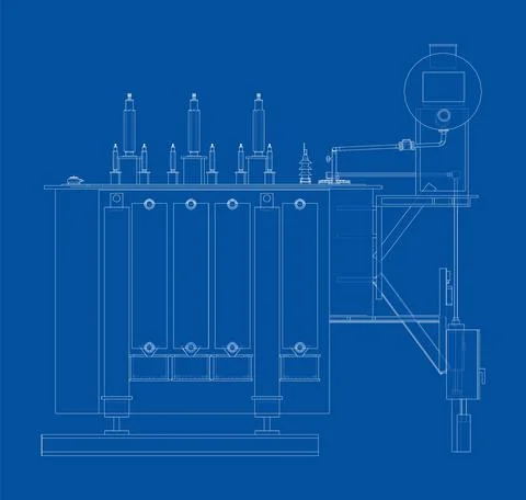 High-voltage transformer. Vector Stock-Illustration