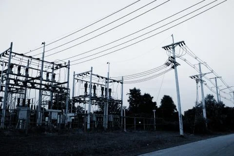 High voltage transformers Stock Photos