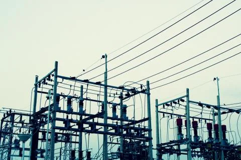 High voltage transformers Foto stock