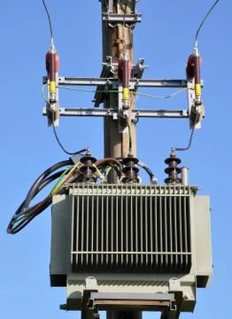 High voltage transformers Stock Photos