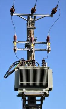 High voltage transformers Stock Photos