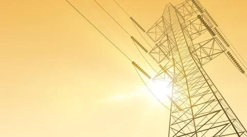High Voltage Transmission Tower Background イラスト素材