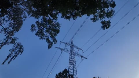 High voltage transmission tower Stock Footage 337361665