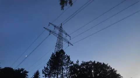 High voltage transmission tower Stock Footage 337361980