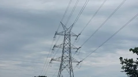 High-Voltage Transmission Tower 스톡 사진
