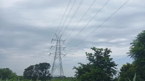 High-Voltage Transmission Tower Stock-Fotos