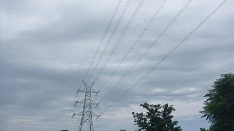 High-Voltage Transmission Tower Stock-Fotos