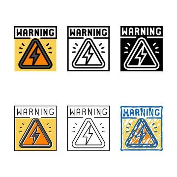 High voltage warning electric edition grid color icon vector Stock Illustration