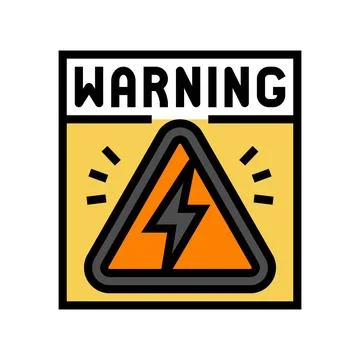 High voltage warning electric grid color icon vector illustration Stock Illustration