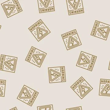 High voltage warning electric grid line seamless pattern Stock Illustration