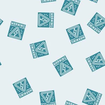 High voltage warning electric grid glyph seamless pattern Illustrazione stock