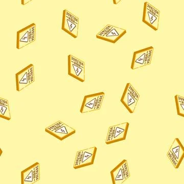 High voltage warning electric isometric icon seamless pattern Illustrazione stock