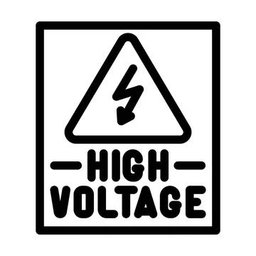 High voltage warning electric line icon vector illustration Stock Illustration