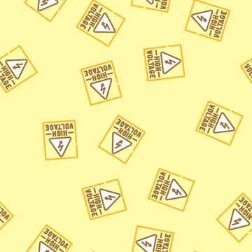 High voltage warning electric vector seamless pattern Stock Illustration