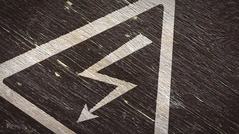 High Voltage Warning  Sign.  4K Stock Footage 119638712