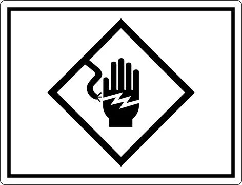 High Voltage Warning Sign Electrical Symbol Hand Shock Stock Illustration