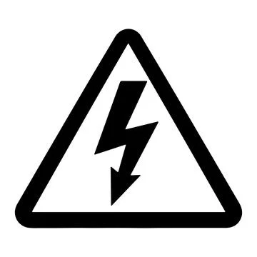 High Voltage Warning Sign Icon Vector Isolated on White Background Stock-Illustration