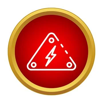 High voltage warning sign with lightning icon Stock Illustration