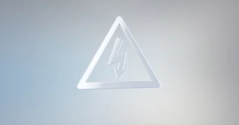 High Voltage White 3d Icon Stock Footage 68031696