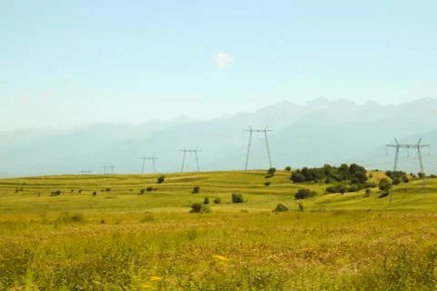 High voltage wire cables Stock Photos