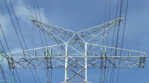 High-voltage wires and post Stock Footage 47086099