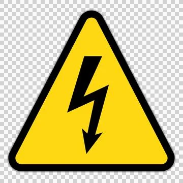 High voltage yellow triangle warning sign イラスト素材