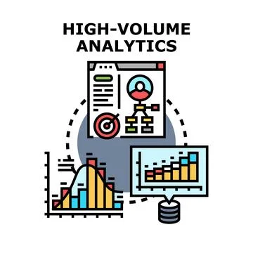 High volume analytics concept processing big data information Stock Illustration